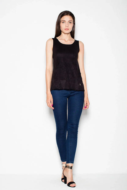 Women Sleeveless Top – Round-Neck Sleeveless Top -Guocali