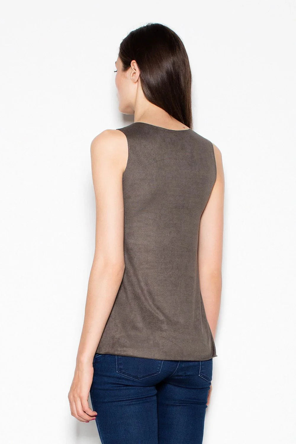 Women Sleeveless Top – Round-Neck Top -Guocali