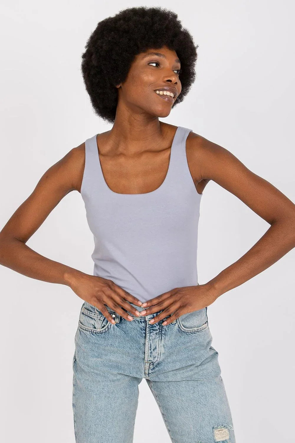 Women Sleeveless Top – Scoop-Neck Top -Guocali