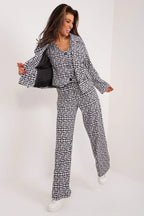 Women Suit Jacket - Breathable - Double-Breasted - Black, White