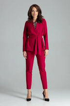 Women Suit Jacket - Lightweight - Tie Wrap Belted