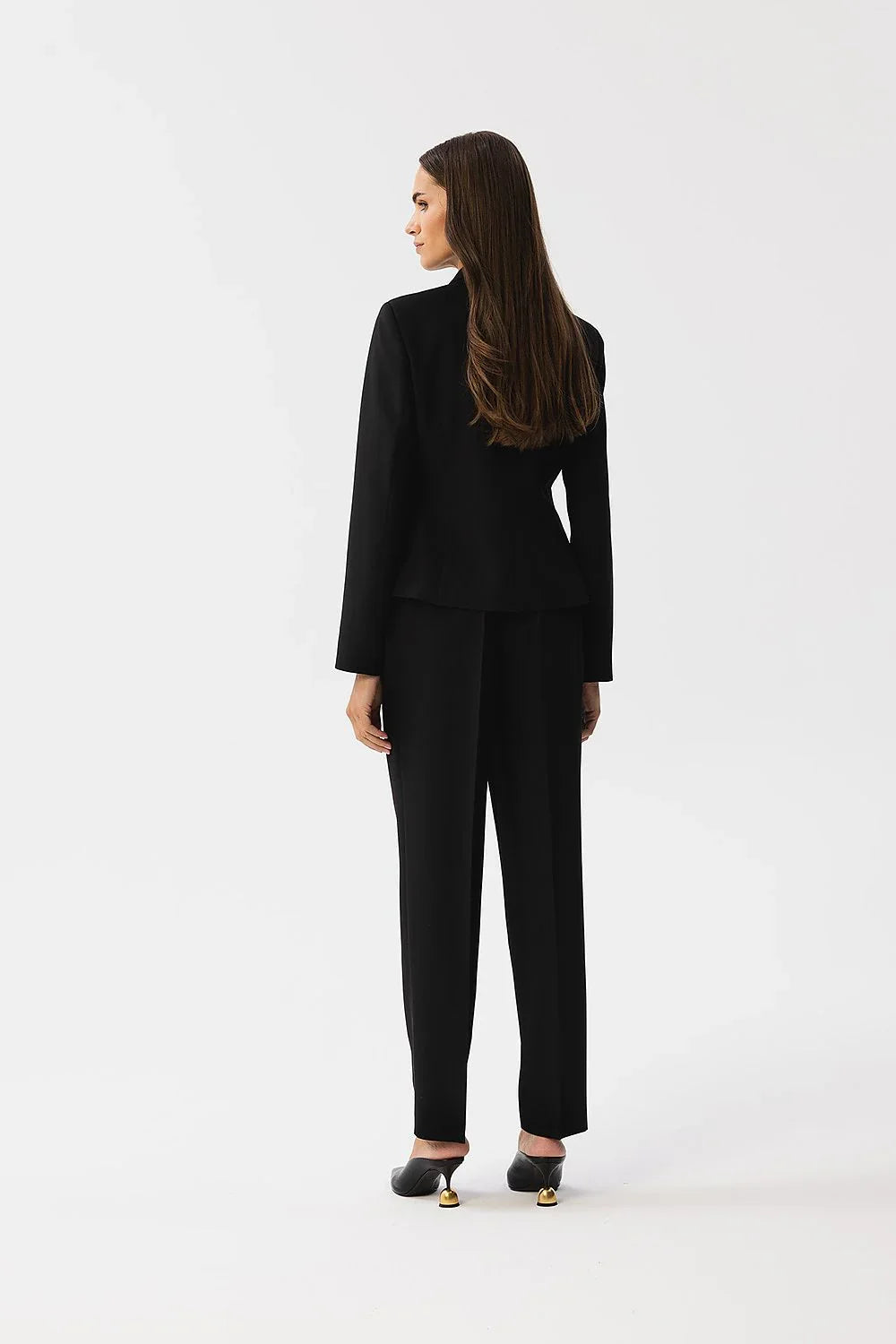 Women Suit Jacket - Stretchable - 1-Button Blazer - Black