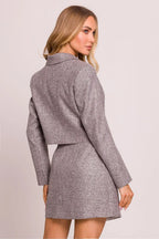 Women Suit Jacket - Stretchable - 1-Button Blazer Gray