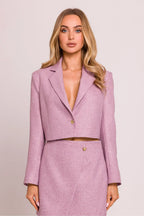 Women Suit Jacket - Stretchable - 1-Button Blazer Pink