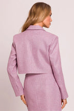 Women Suit Jacket - Stretchable - 1-Button Blazer Pink