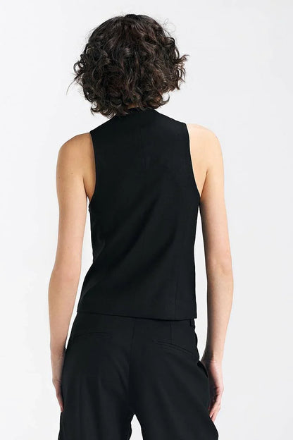 Women Suit Vest - Breathable - Sleeveless Black -Guocali