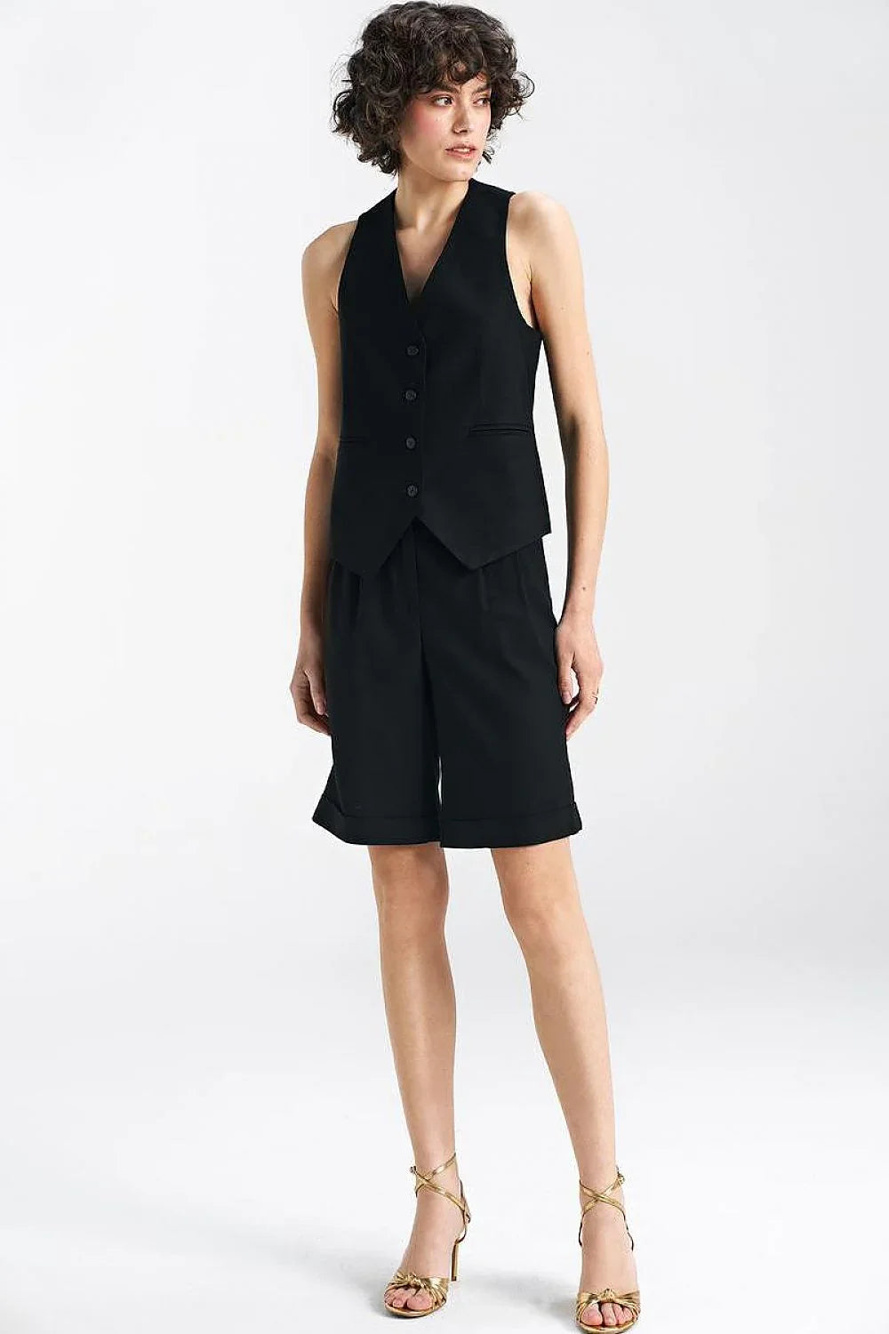 Women Suit Vest - Breathable - Sleeveless Black -Guocali