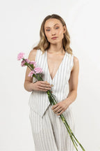 Women Suit Vest - Breathable - Sleeveless White -Guocali