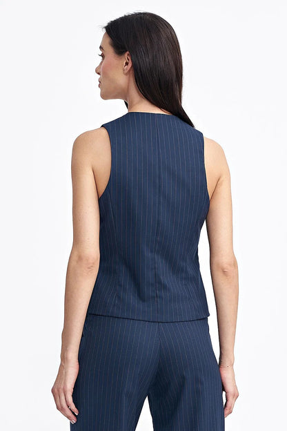 Women Suit Vest - Stretchable - Sleeveless Navy -Guocali