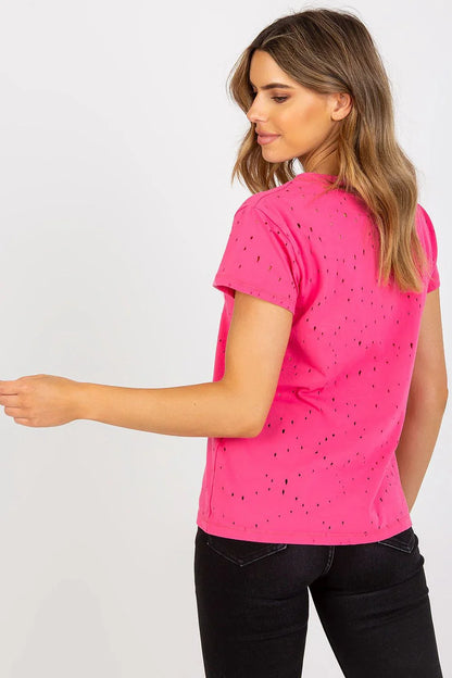 Women V-Neck Short-Sleeves T-Shirt – Breathable - Pink -Guocali
