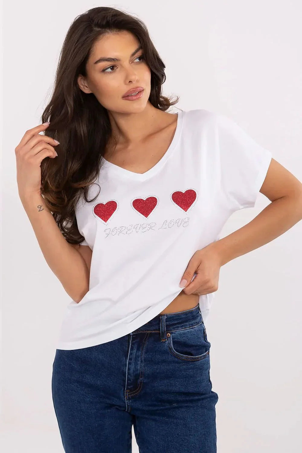 Women V-Neck Short-Sleeves T-Shirt – Breathable, Red
