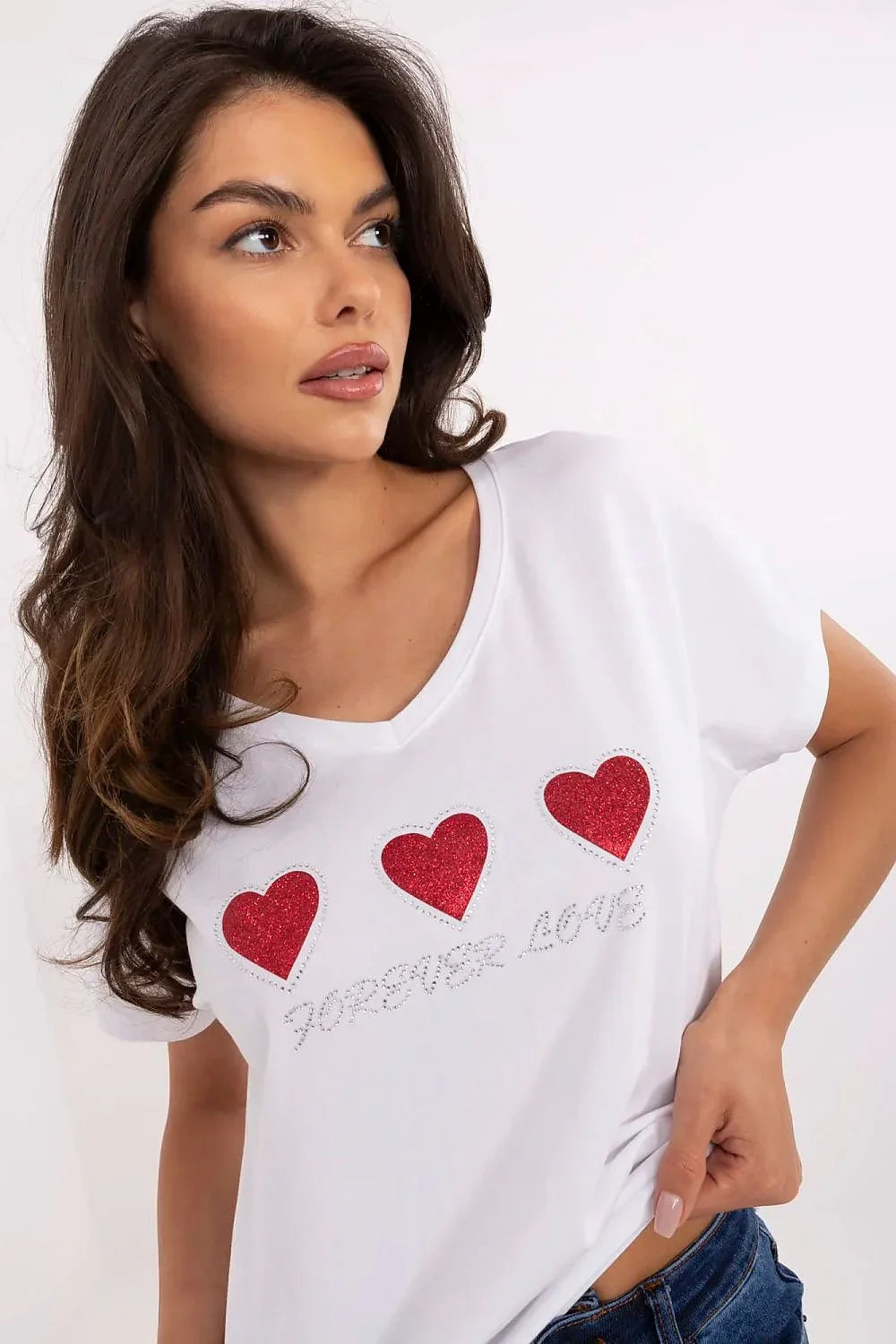 Women V-Neck Short-Sleeves T-Shirt – Breathable, Red
